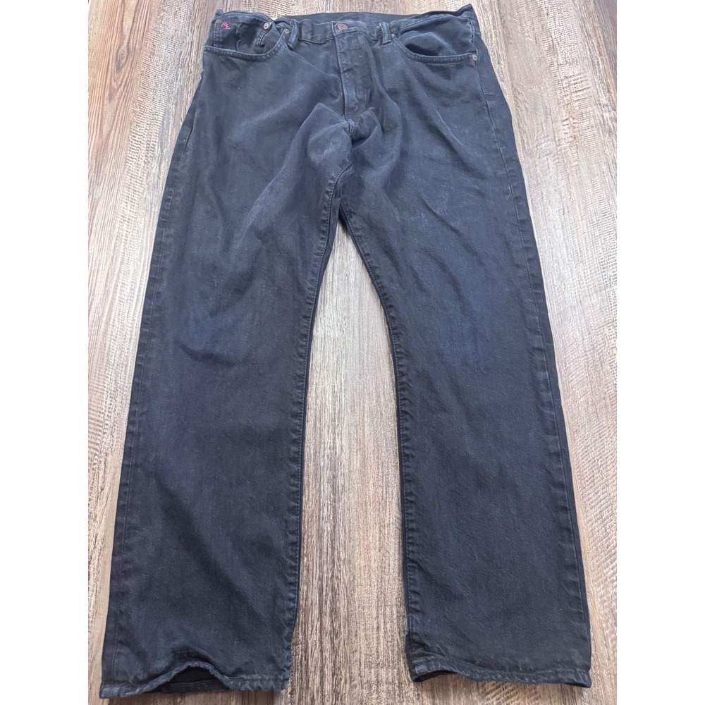 Polo Ralph Lauren Hampton Straight Jeans Mens 36x30 Black Denim Pants Cotton
